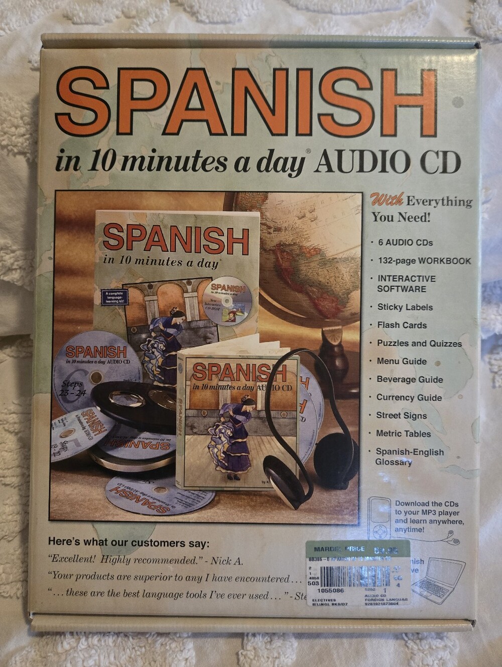 Spanish in 10 Minutes a Day Audio CD - Spanish Learning Language Study Book